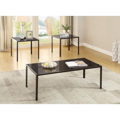 image of 3-piece Occasional Table Set Warm Medium Brown with sku:4-coynjfh07yfqyxkrrkngstd8mu7mbs-overstock