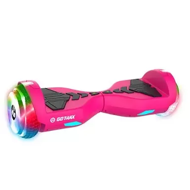image of GoTrax - Surge Plus Hoverboard w/3.1 mi Max Range & w/6.2 mph Max Speed - Pink with sku:6547930-bestbuy