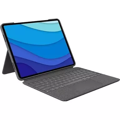 image of Logitech - Combo Touch Keyboard Folio for Apple iPad Pro 12.9" (5th & 6th Gen) with Detachable Backlit Keyboard - Oxford Gray with sku:bb21748668-bestbuy