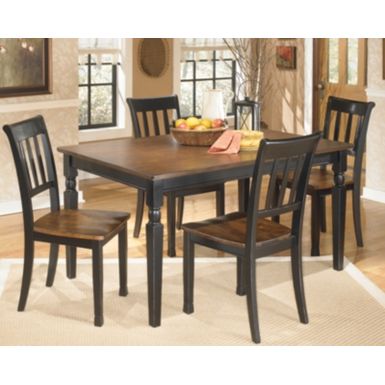 image of Black/Brown Owingsville Rectangular Dining Room Table with sku:d580-25-ashley