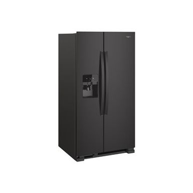 image of Whirlpool Ada 36" Black Side-by-side Refrigerator with sku:wrs325sdhb-electronicexpress