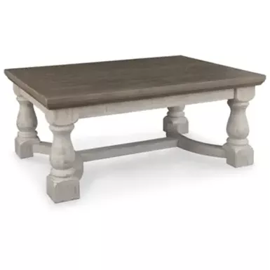 image of Gray/White Havalance Rectangular Cocktail Table with sku:t814-1-ashley