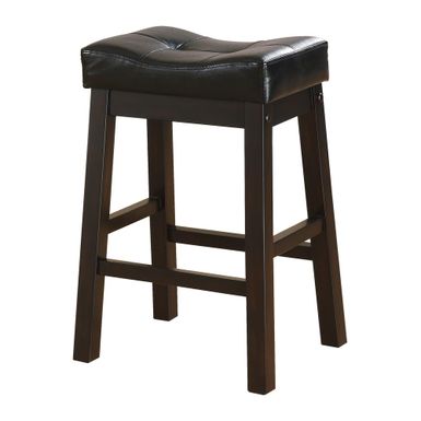 Upholstered Counter Height Stools Black and Cappuccino (Set of 2)