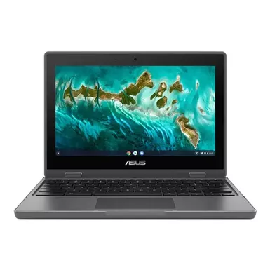 image of ASUS Chromebook Flip - 11.6" - Intel Celeron N5100 / 1.1 GHz - Chrome OS - UHD Graphics - 8 GB RAM - 32 GB eMMC - Dark Gray with sku:ascr11fay12t-adorama
