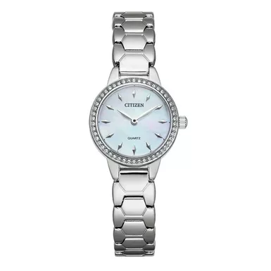 Citizen - Ladies Quartz Silver Swarovski Stainless Steel Watch Mother-of-Pearl Dial