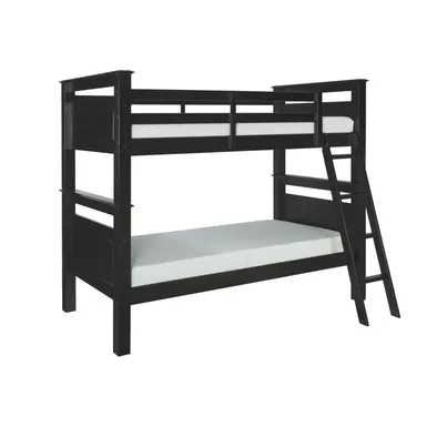 image of Dorsey Twin Over Twin Bunk Bed Black with sku:pfxs1547-linon