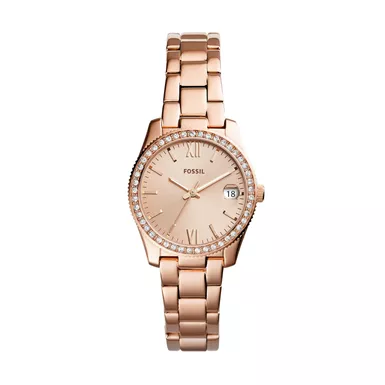 Fossil - Ladies Scarlette Rose Gold-Tone Crystal Watch Rose Gold Dial