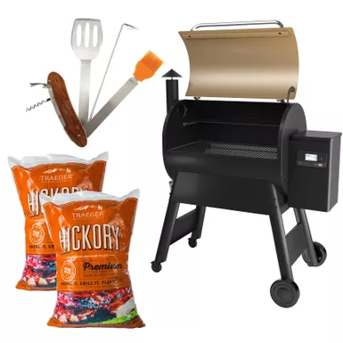 image of Traeger - Pro 780 Smart Pellet Grill Bronze w/ Multi-Tool & Hickory Pellets with sku:p780gbrzmtpkt-powersales