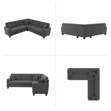 Stockton 98W L Shaped Sectional Couch by Bush Furniture - Turkish Blue