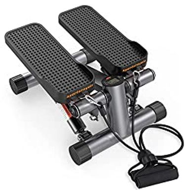 image of Sportsroyals Stair Stepper with Resistance Band, Mini Stepping Fitness Exercise Home Workout Equipment for Full Body Workout330lbs Weight Capacity Grey with sku:b0br521gnp-amazon