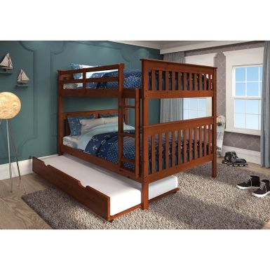 image of Espresso Full over Full Mission Bunk Bed with Drawers or Twin Trundle - Full - With Twin Trundle with sku:oqe73gy-c-sqldeauqz8hqstd8mu7mbs-don-ovr
