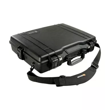image of Pelican 1495 Large Computer Watertight Hard Case with Foam Insert, for Notebook Computers up to 17" - Black with sku:pl1495b-adorama