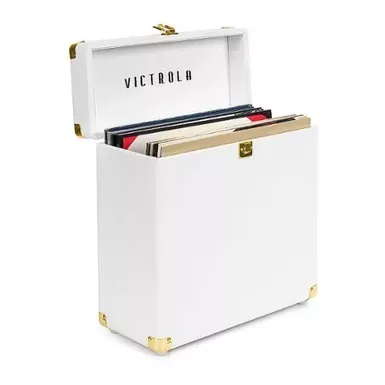 image of Victrola - Storage case for Vinyl Turntable Records - White with sku:bb21803417-bestbuy