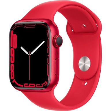 image of Apple Watch Series 7 (GPS) 41mm (PRODUCT)RED Aluminum Case with (PRODUCT)RED Sport Band with sku:mkn23ll/a-mkn23ll/a-abt