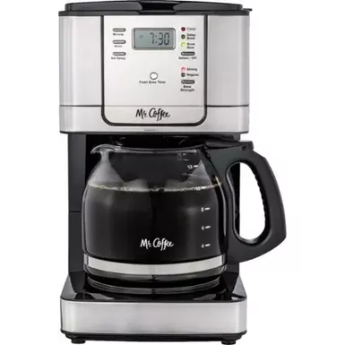 image of Mr. Coffee - 12-Cup Coffee Maker with Strong Brew Selector - Stainless Steel with sku:bb21610840-bestbuy