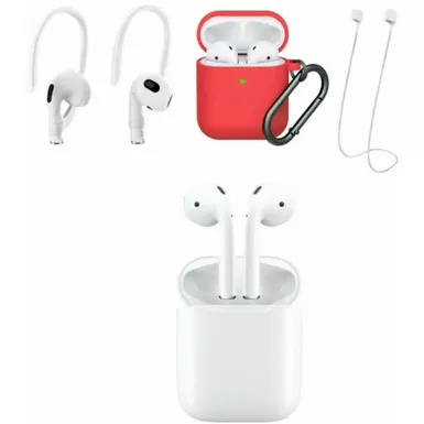 image of Apple AirPods with Charge Case With RED Accessory Kit with sku:mv7n2red-streamline