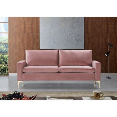 Buchan 76.8'' Velvet Square Arm Sofa - Grey