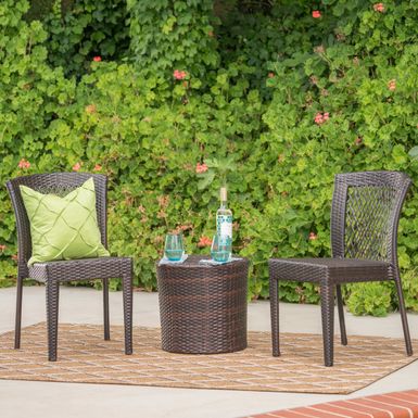 image of Ashton Outdoor 3-Piece Wicker Stacking Chair Chat Set by Christopher Knight Home - Multibrown with sku:vqn_hb0ndmtrlg7saajkyastd8mu7mbs-chr-ovr