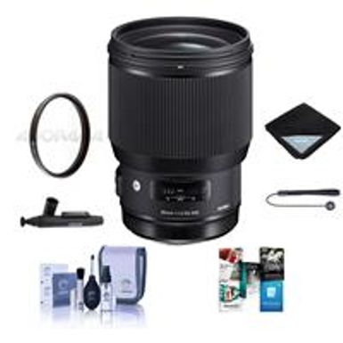 image of Sigma 85mm f/1.4 DG HSM ART Lens for Canon EOS DSLR's - Bundle With 86mm UV Filter, Lens Wrap, Cleaning Kit, LensPen Lens Cleaner, Capleash II, Software Package with sku:sg8514acaa-adorama