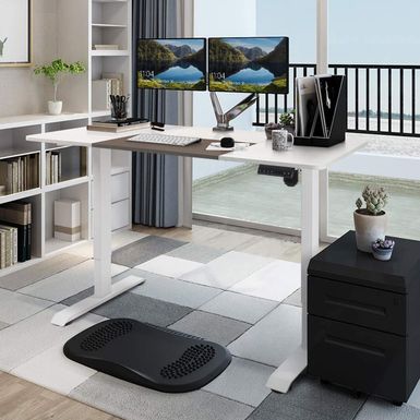 image of Homall Electric Height Adjustable Standing Desk 55inch Office Desk - Walnut Finish - Walnut with sku:pudijvpjpto4r2hgs-hwlqstd8mu7mbs-overstock
