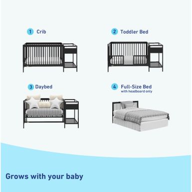 Graco Fable 4-in-1 Convertible Crib and Changer - White