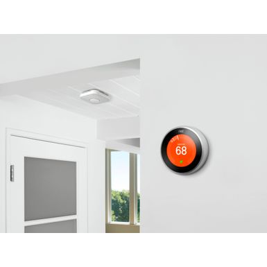 Alt View Zoom 30. Google - Nest Learning Smart Wifi Thermostat - Stainless Steel