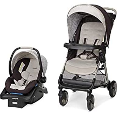 image of Safety 1st Smooth Ride QCM Travel System, Fast, 1-Hand Lift to fold, Dunes Edge with sku:b0btms3kp3-amazon