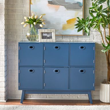 image of Simple Living Jamie Mid-Century Modern 6-door Storage Cabinet - Blue with sku:2ck6efka9lsuy1_ucfcm3astd8mu7mbs-overstock
