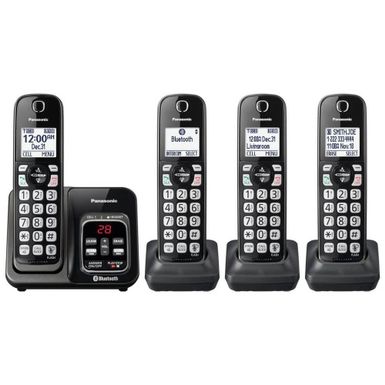 Panasonic KXTGD564 / KX-TGD564M / KXTGD564M Link2Cell Bluetooth Cordless Phone with Voice Assist and Answering Machine - 4 Handsets