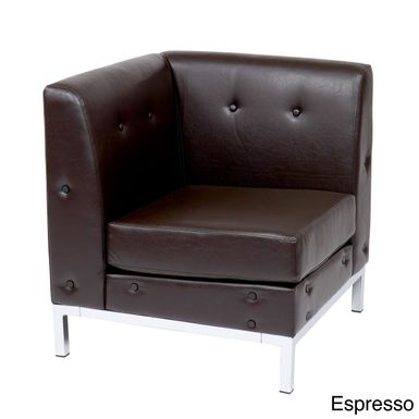 image of Wall Street Faux Leather Corner Chair - Wall Street Corner Chair, Espresso Faux Leather with sku:ozcbuytfgimzcztfvloxhgstd8mu7mbs-off-ov