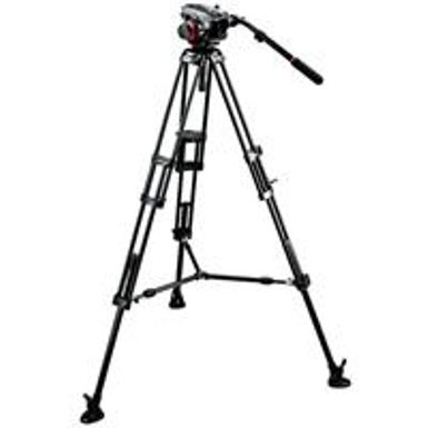 Manfrotto 504HD VD Fluid Video Head with 546B Aluminum Tripod Legs, Maximum Height 65", Supports 19 lbs.