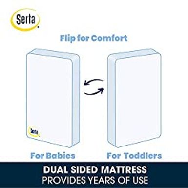 Serta Perfect Start Dual Sided Baby Crib Mattress & Toddler Mattress - Waterproof - Hypoallergenic - Premium Sustainably Sourced Fiber...