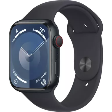 Apple Watch Series 9 GPS + Cellular 45mm Aluminum Case with Midnight Sport Band (Medium/Large) - Midnight