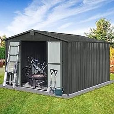 Rent to own Evedy 10x8 FT Outdoor Storage Shed, Large Metal Storage ...