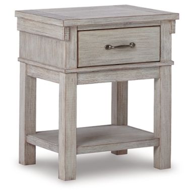 image of Whitewash Hollentown One Drawer Night Stand with sku:b434-91-ashley