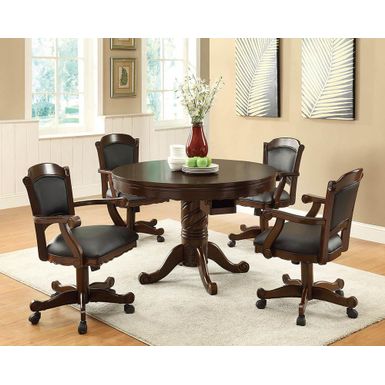 image of Turk Game Chair with Casters Black and Tobacco with sku:100872-coaster