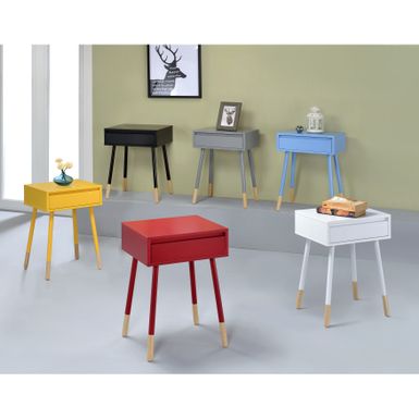 image of Furniture of America Raza Mid-Century Modern 1-drawer Side Table - Blue with sku:toy6h0lcyihdbmcvmsiiwwstd8mu7mbs-overstock