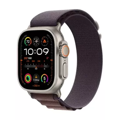 Apple Watch Ultra 2 GPS + Cellular 49mm Titanium Case with Indigo Alpine Loop (Large) - Titanium