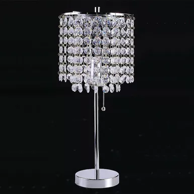 image of Glam Hanging Crystal Table Lamp in Chrome with sku:idf-l78135c-foa