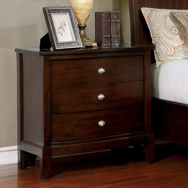 Furniture of America Kami Transitional Brown Cherry 3-drawer Nightstand - Brown Cherry