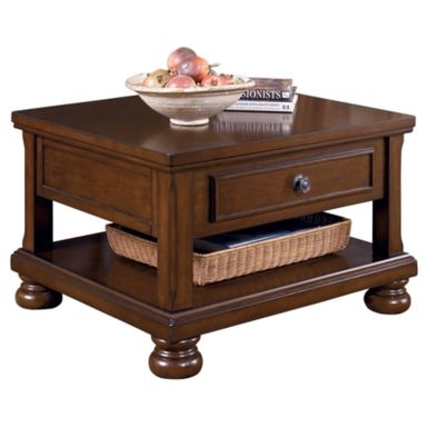 image of Rustic Brown Porter Lift Top Cocktail Table with sku:t697-0-ashley