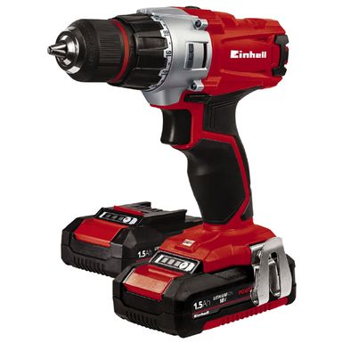 image of Einhell TE-CD 18/2 Li 18-Volt Power X-Change Cordless Drill Kit | 3/8-Inch | W/ 2 x 1.5-Ah Batteries and Fast Charger with sku:4513794-snowjoe