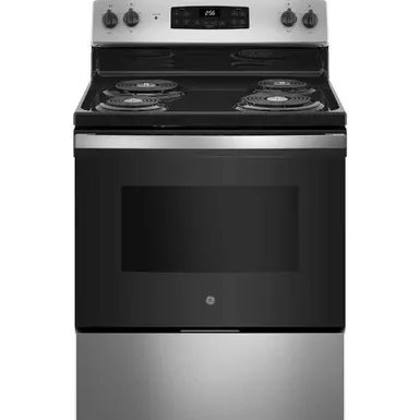 image of GE 5.0 Cu. Ft. Free-Standing Electric Range with sku:jb256rtss-electronicexpress