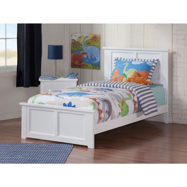 image of Atlantic Madison White Twin Bed with Matching Footboard - Size with sku:rkh_izmzdlo4s1_r9o4cdqstd8mu7mbs-afi-ovr