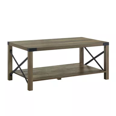 ACME Abiram Coffee Table, Rustic Oak Finish