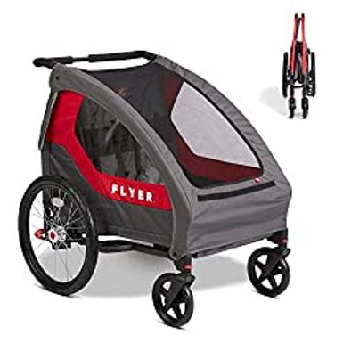 image of Flyer Duoflex 2 in 1 Bike Trailer and Stroller for Toddlers, 1+ Years with sku:b0bsnx7wh8-amazon