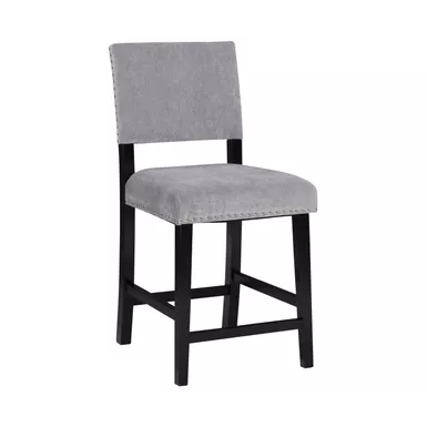 Wilbeth Counter Stool Dark Gray Velvet