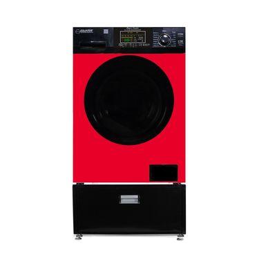 image of Equator 18lbs. Combination Washer Dryer-Sanitize, Allergen, Winterize, Vented/Ventless Dry & Laundry Pedestal with Drawer - Red/Black with sku:axombaitbn6srz7jjwierqstd8mu7mbs-equ-ovr