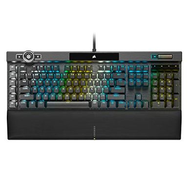 image of K100 RGB Wired Gaming Optical-Mechanical CORSAIR OPX Switch Keyboard with Elgato Stream Deck Software Integration - Black with sku:bb21681712-6424866-bestbuy-corsair