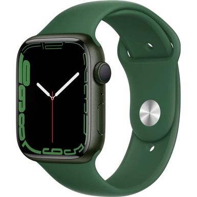 image of Apple Watch Series 7 (GPS) 45mm Green Aluminum Case with Clover Sport Band - Green with sku:bb21031031-6215941-bestbuy-apple